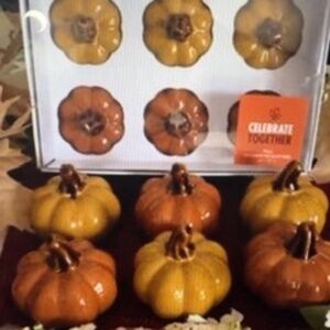 NEW Pumpkins Ceramic Fall Decor Table set of 6